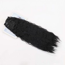 Natural Look Long Wavy Hair Extensions 3 Piece Set Clip In Corn Curls Synthetic