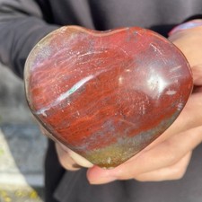 170g Natural Heart-shaped Ocean Jasper Polishing Quartz Crystal Specimen Healing
