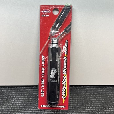 Eagle Racing 4 Way Hex Wrench W/ .05, 1/16, 3/32, 5/64 Bits Included RC Tool