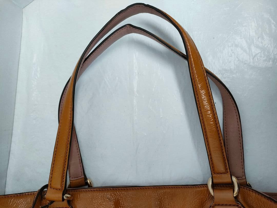 GUCCI Soho Tote Bag Brown Patent Leather Fringe Charm Authentic Vintage thumbnail 10