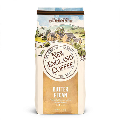 Butter Pecan Ground Coffee Medium Roast Flavored Arabica Bag 11oz