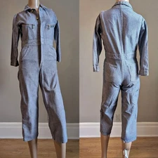 Vintage 1950s Key Imperial Jeans Denim Jumpsuit Herringbone Coverall Boilersuit