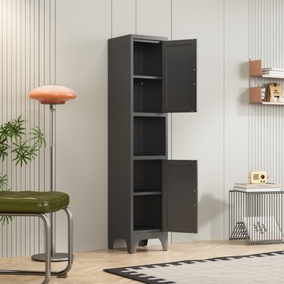 Metal Closet Metal Cabinets Metal Storage Cabinets 2 Door 5-tier Storage Cabinet