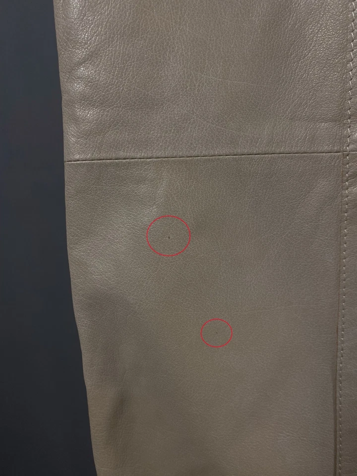 Rare Max Mara Womens Tan Leather A Line Belted Back Slit Skirt US 8 GB 10 IT 42 - Image 2 of 4