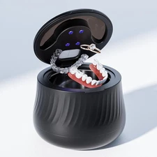 Ultrasonic Retainer Cleaner Machine- 45kHz Denture Cleaner, 200ML Dental Cleanin