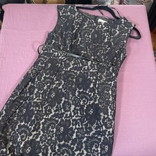 Calvin Klein Black Lace Dress with belt - Size 8