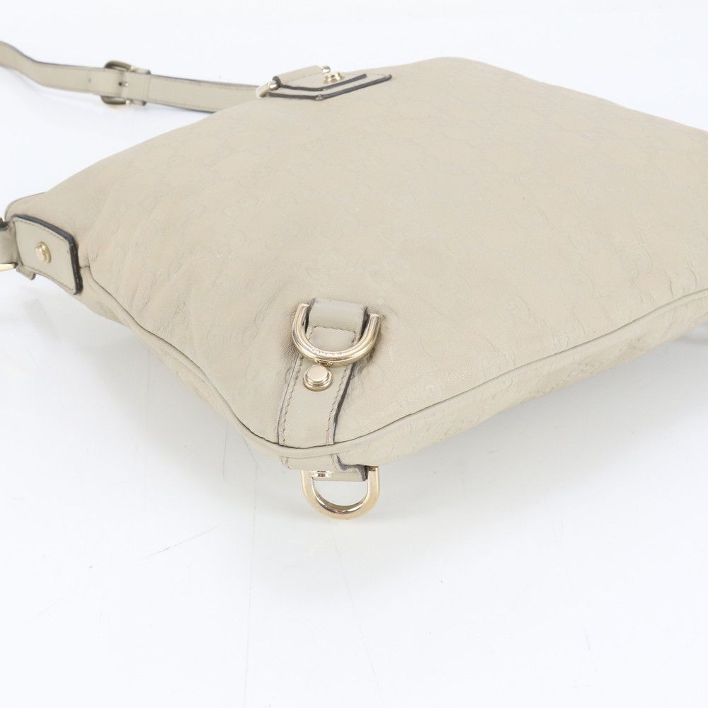 Gucci Guccissima Abbey Leather Shoulder Bag Beige Crossbody Authentic Women's thumbnail 4