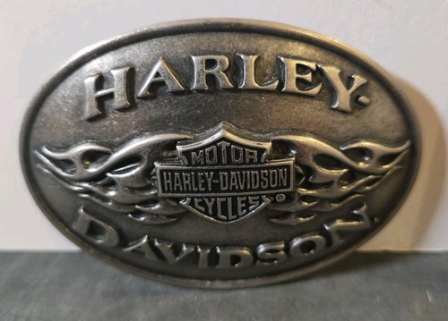 Harley-Davidson Oval Belt Buckle Bar & Shield Flame Logo Silver  Taiwan2011