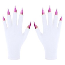 UV Gloves for Gel Nail lamp, Professional UPF50 1P White, Black