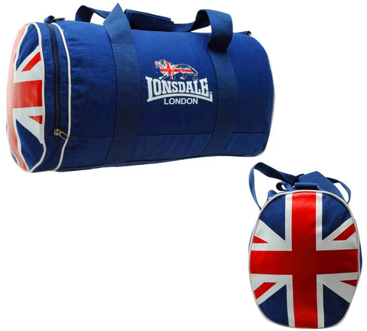 Bolsa de deporte de entrenamiento Lonsdale Gym Barrel Bag Union Jack azul marino bolsa de viaje