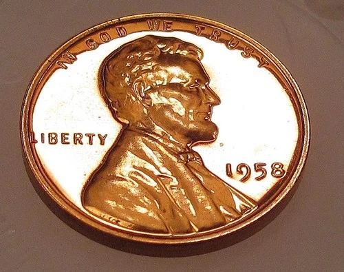 1958  Proof  Lincoln Wheat Cent Blazing Red Beauty #309 ~ 11