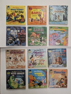 Lot 2 Walt Disney Read Along Book Record See Hear Read (12)
