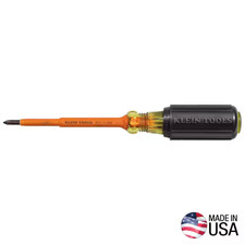  1 Insulated Phillips Head Screwdriver with 4 In. round Shank- Cushion Grip Hand