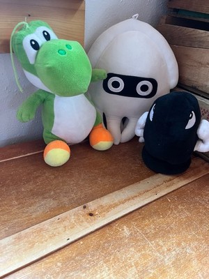 Lot of Super Mario Kart Plush BLOOPER YOSHI & Bullet Bill Stuffed Video Game Cha