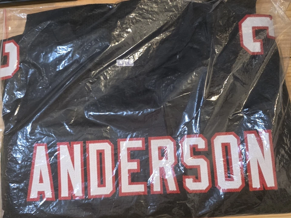 Camiseta de fútbol americano negra firmada por Jamal Anderson Atlanta Pro (JSA) Foto 2 de 3