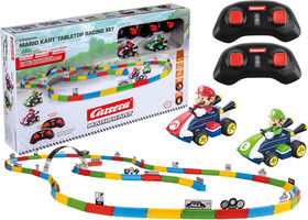 RC Mario Kart Tabletop Toy Racing Set Featuring Mario Luigi and 2 Radio Controls