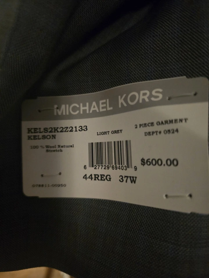 Traje Para Hombre Michael Kors Nuevo Gris Azul Talla 44r Foto 3 de 4