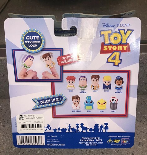 Disney Pixar Toy Story 4 marionetas de dedo paquete de 3 Jessie, Forky, Duke Caboom NUEVO - Imagen 5 de 11