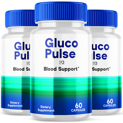(3 Pack) Gluco Pulse Blood Pills Blood Sugar Health Support Formula 180 Capsules