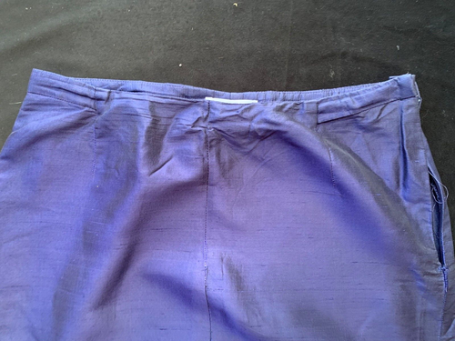 Giorgio Armani (le Collezione) 1990s cobalt blue silk full-length pencil skirt-6 - Picture 2 of 5