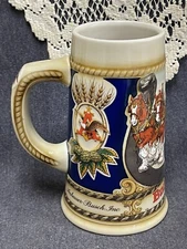 Vtg Anheuser Busch Budweiser Stein  BUDWEISER CLYDESDALE HORSE SHOE STEIN Brazil
