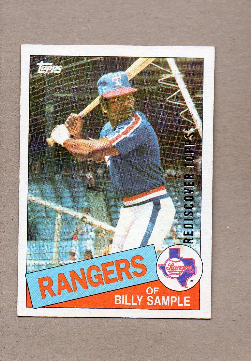 2017 topps rediscover buyback card 1985 337 billy sample rangers silver ...