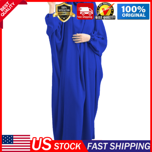 One Piece Prayer Dress Caftan Khimar Hijab Abaya Ramadan Muslim Robe Kaftan Gown