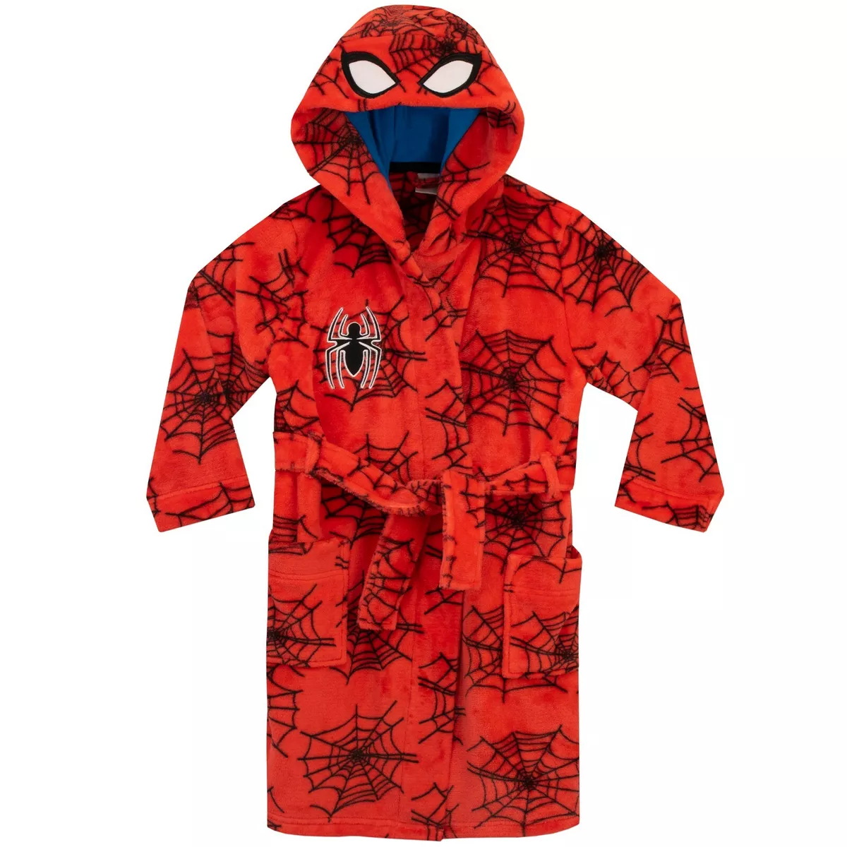 Spiderman Dressing Gown Kids Boys 2 3 4 5 6 7 8 9 10 11 12 Years Hooded  Webbed