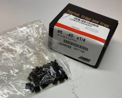 (Qty 100) BRIGHTON #5-40 x 1/4'' Cup Point Socket Set Screw - Grade 8 -