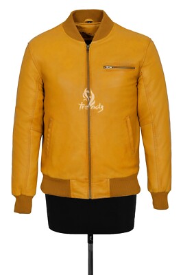 Herren 70er Jahre klassische Bomber weiche Lederjacke Street inspiriert Retro Style Jacke