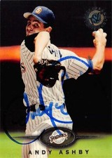 Andy Ashby autographed Baseball Card (Padres) 1995 Topps Stadium Club #228