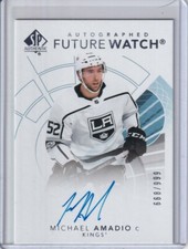  2017-18 SP Authentic #157 Michael Amadio RC AUTO 668/999 - Los Angeles Kings