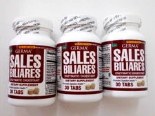 3 Germa Sales Biliares/Ox Bile Salts.Digestive Enzyme Supplement 30 EACH 90 TABS