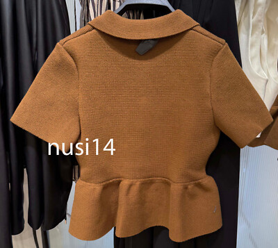 ZARA NEW WOMAN PEPLUM KNIT CARDIGAN CARAMEL S,M,L 2142/012