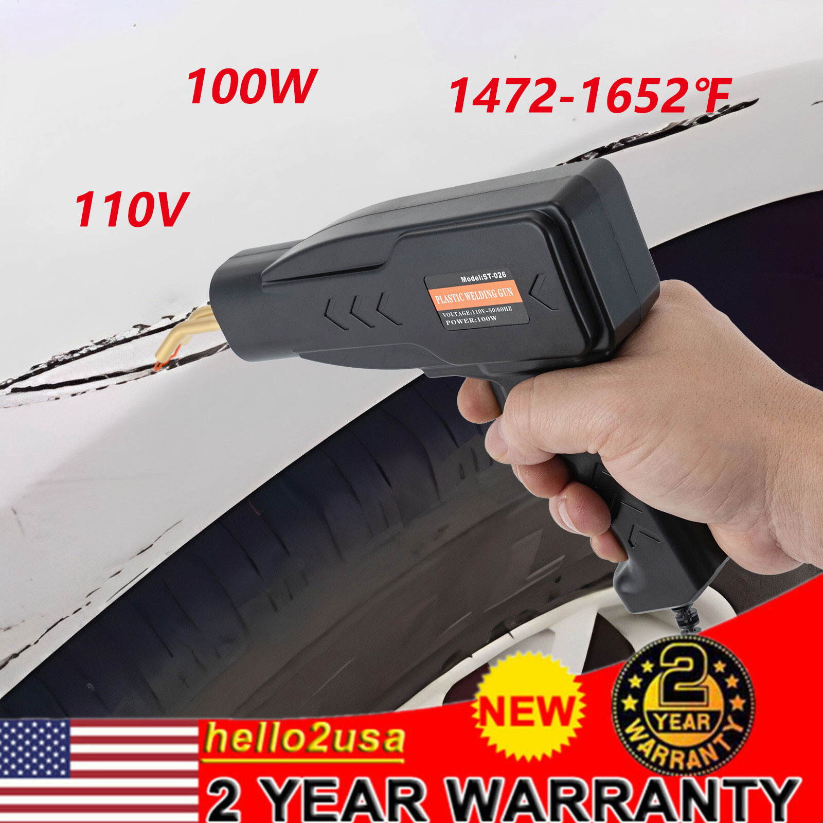 Hot Stapler Car Repair Kit for Bumper Fender Fairing and Plastic Welding with 200 Staples Gun Tool-image