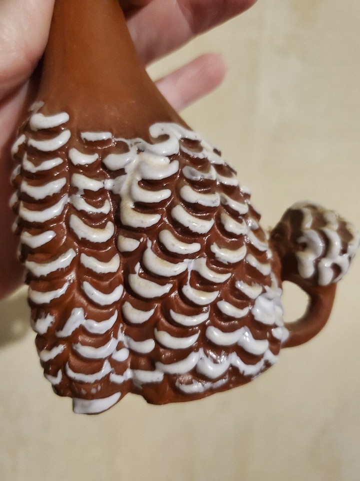 Vintage Mid Century Wales Terracotta Pottery Poodle Figurine Made in