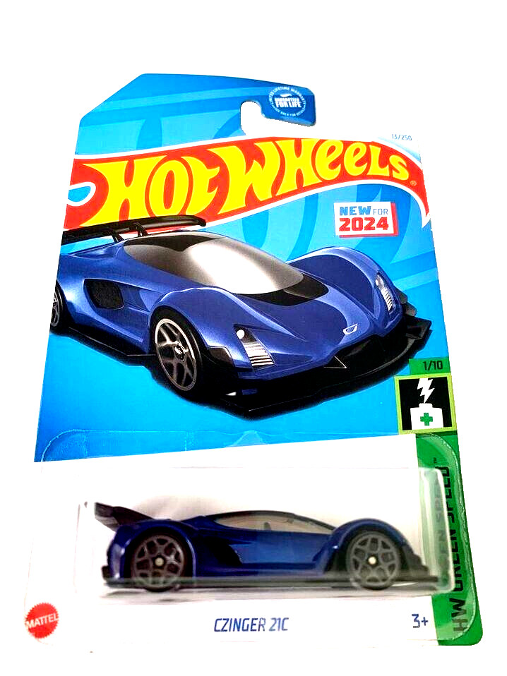 HOT WHEELS 2024 CZINGER 21C BLUE HW GREEN SPEED 13/250 HRY49 AI DESIGN SEALED