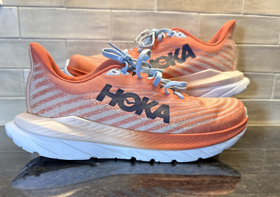 Hoka One One Womens shoes 8.5 B Running Jogging Sneakers Mach 5 Camellia Peach
