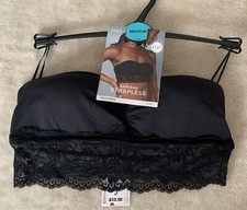 BNWT M&S Strapless Non Wired Bandeau in Black Lace Mix UK  Medium