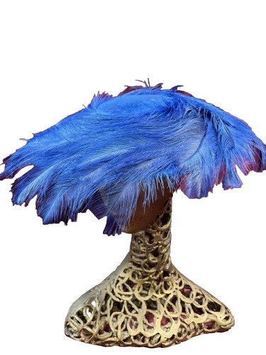 Vintage Womens Feathered Hat Blue | eBay display picture 1