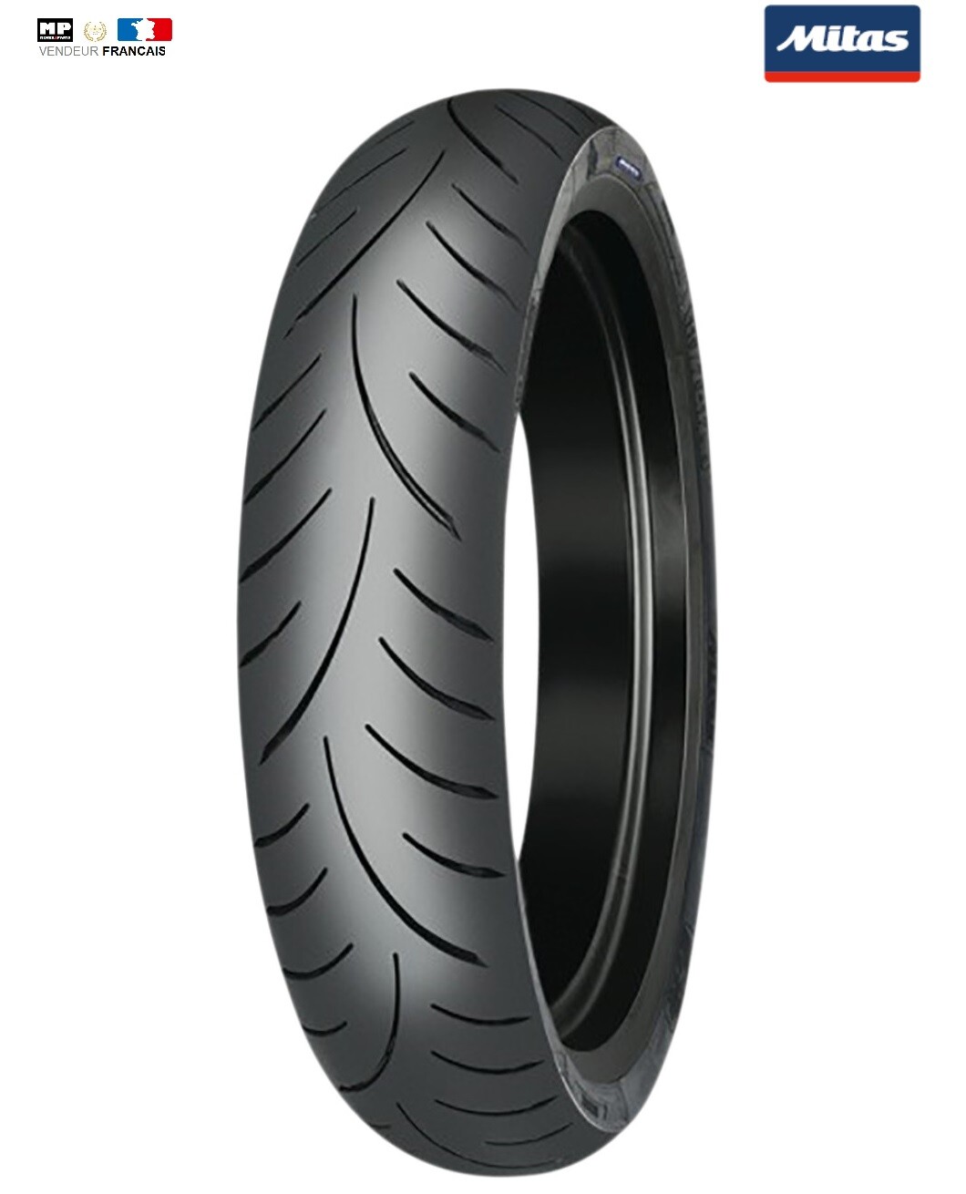 Pneu Mitas MC50 80/100-17 adhérence maximale sur sol mouillé et sec