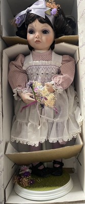 VTG '' SHY VIOLET '' By Kay McKee 18'' Porcelain Doll W/BOX COA Hamilton Collection