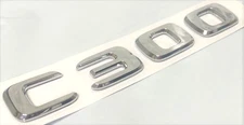 #2 CHROME C300 REPLACEMENT FOR MERCEDES REAR TRUNK EMBLEM BADGE NAMEPLATE DECAL