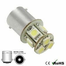 Image of 24 VOLT GREEN 8 SMD LED BULB GLB149 BA15S 5W R5W R10W POSITIVE NEGATIVE EARTH