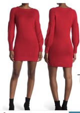 Bb Dakota by Steve Madden Seen Cable Knit Sleeve Sweater Dress, Size L A003053