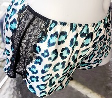 Victoria's Secret Rare Vintage M Satin Leopard pajama Shorts Tap Pants Panty