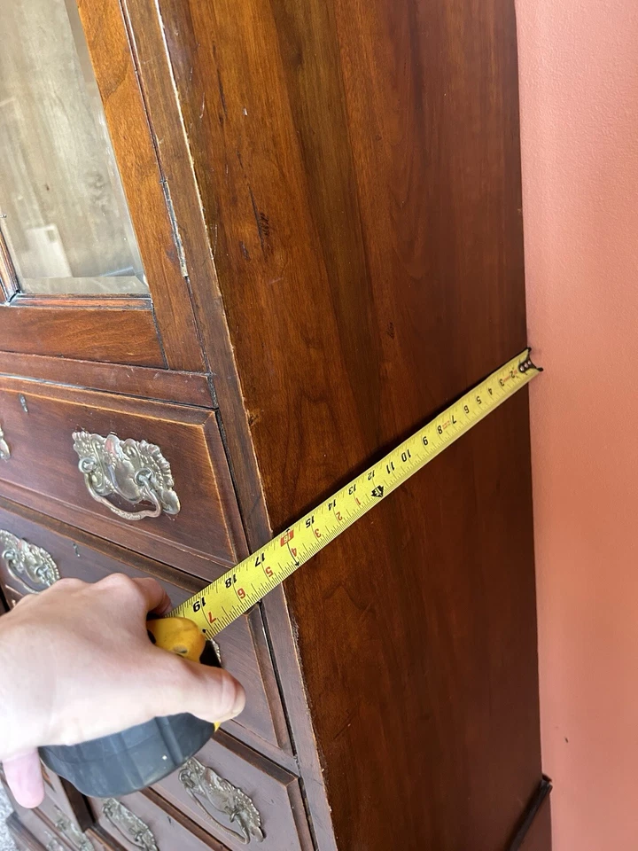 Guarda-roupa antigo inglês/vitoriano espelhado de nogueira, em ótimo estado - Imagem 3 de 4