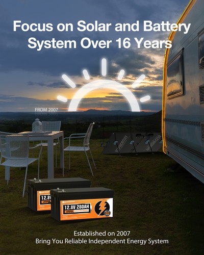 ECO-WORTHY 280AH 12V LiFePO4 Lithium Battery Up to 15000 Cycles Solar RV Home - Picture 2 of 8
