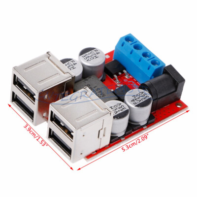 4USB Buck 8V-35V to 5V 8A Power Supply Module for Android iphone Car Charger