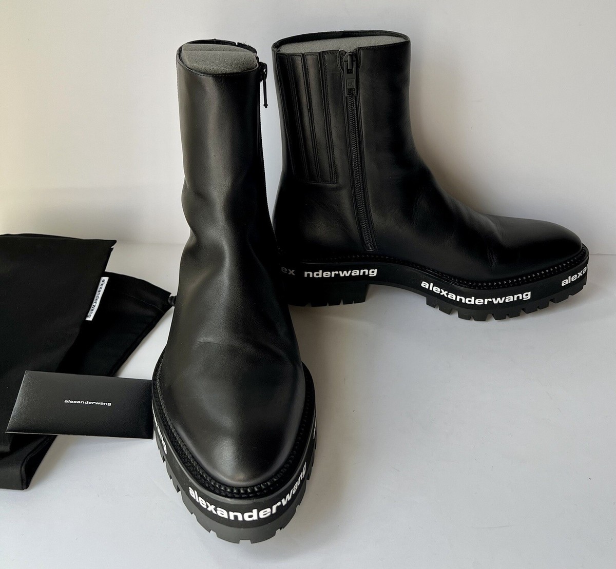 Alexander Wang Women's Sanford Ankle Logo Print Boots Black EU 40